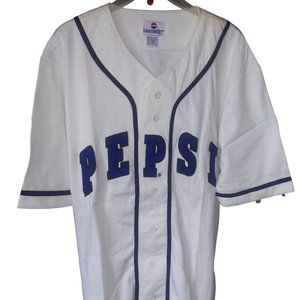 Vintage PEPSI GENERATION NEXT 90's White and Blue Baseball Jersey Size S/M TAG